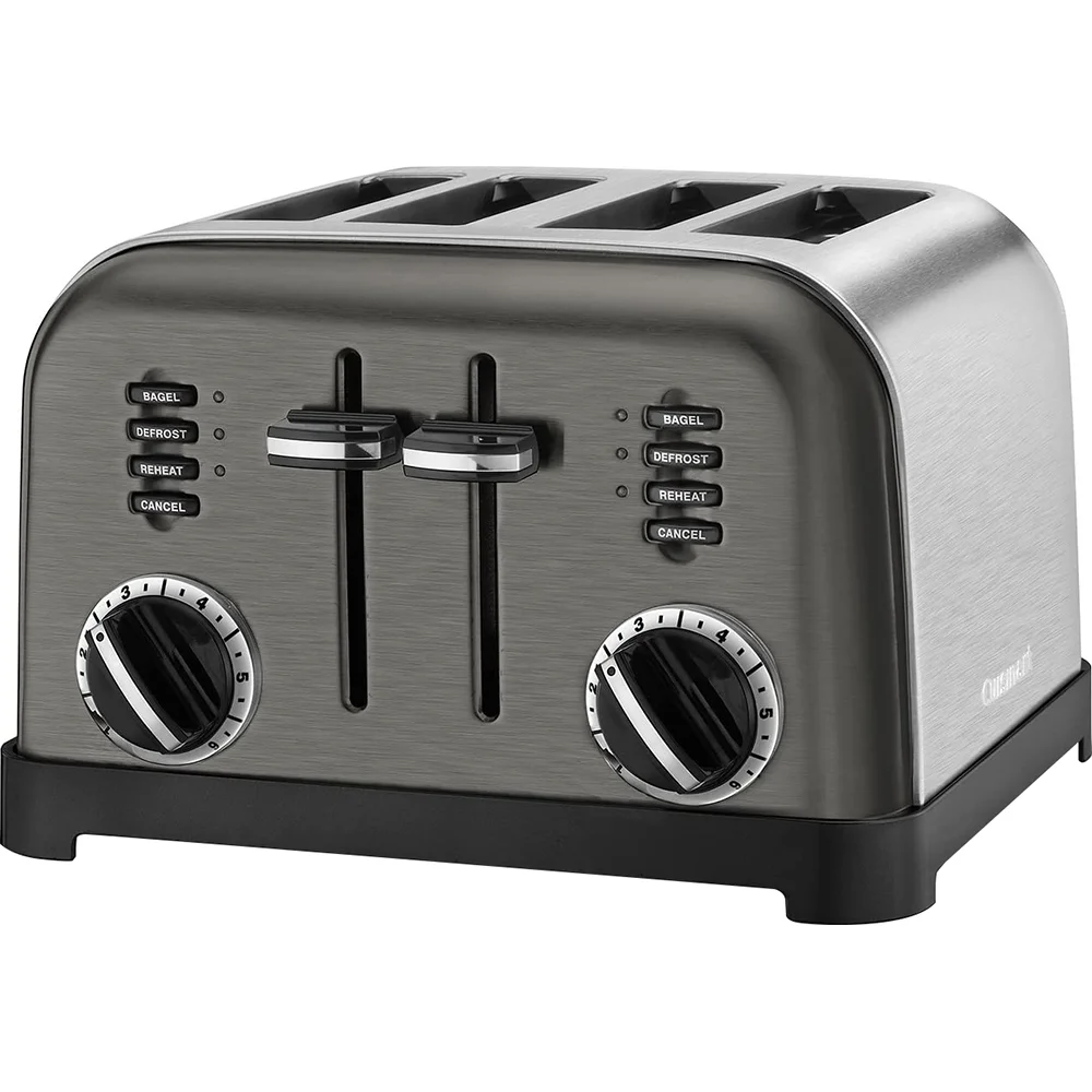 Cuisinart CPT-180BKS 4-Slice Metal Classic Toaster Black/Stainless Bundle with 1 Year Extended Protection Plan