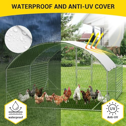 Large Metal Chicken Coop, Walk-in Poultry Cage