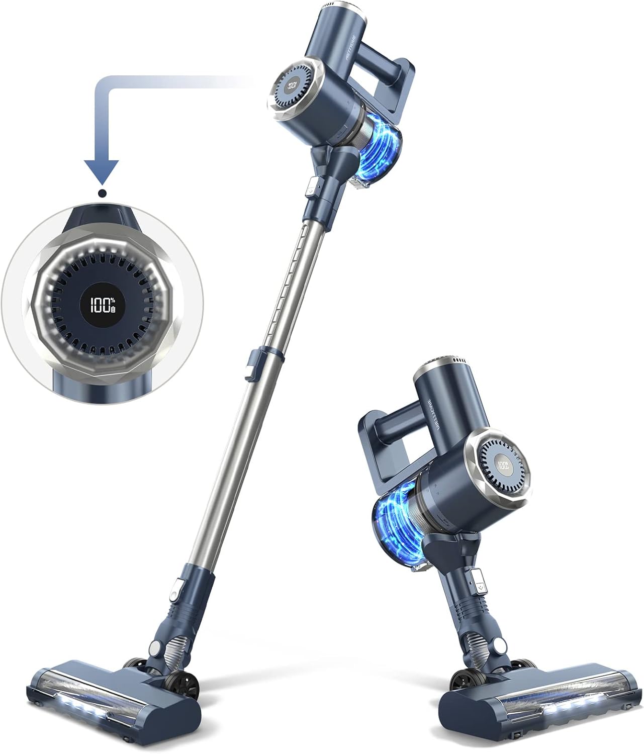 Cordless Vacuum Cleaner with LED Display, 20000Pa Stick Vacuum 4 in 1, Lightweight, Up to 30 Minutes Runtime