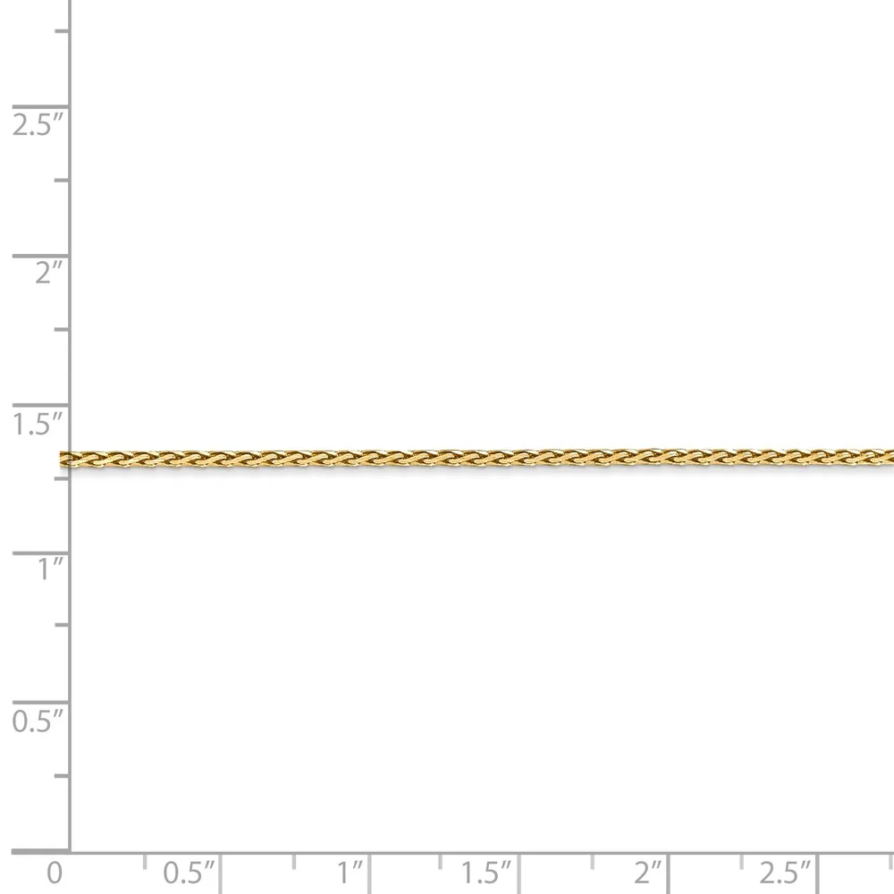 Real 14kt Yellow Gold 1.5mm Diamond Cut Parisian Wheat Chain; 24 inch; Lobster Clasp; for Adults and Teens; for Women and Men