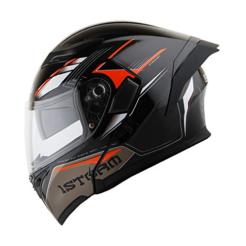 1Storm Motorcycle Modular Full Face Helmet Flip up Dual Visor Sun Shield: HB89