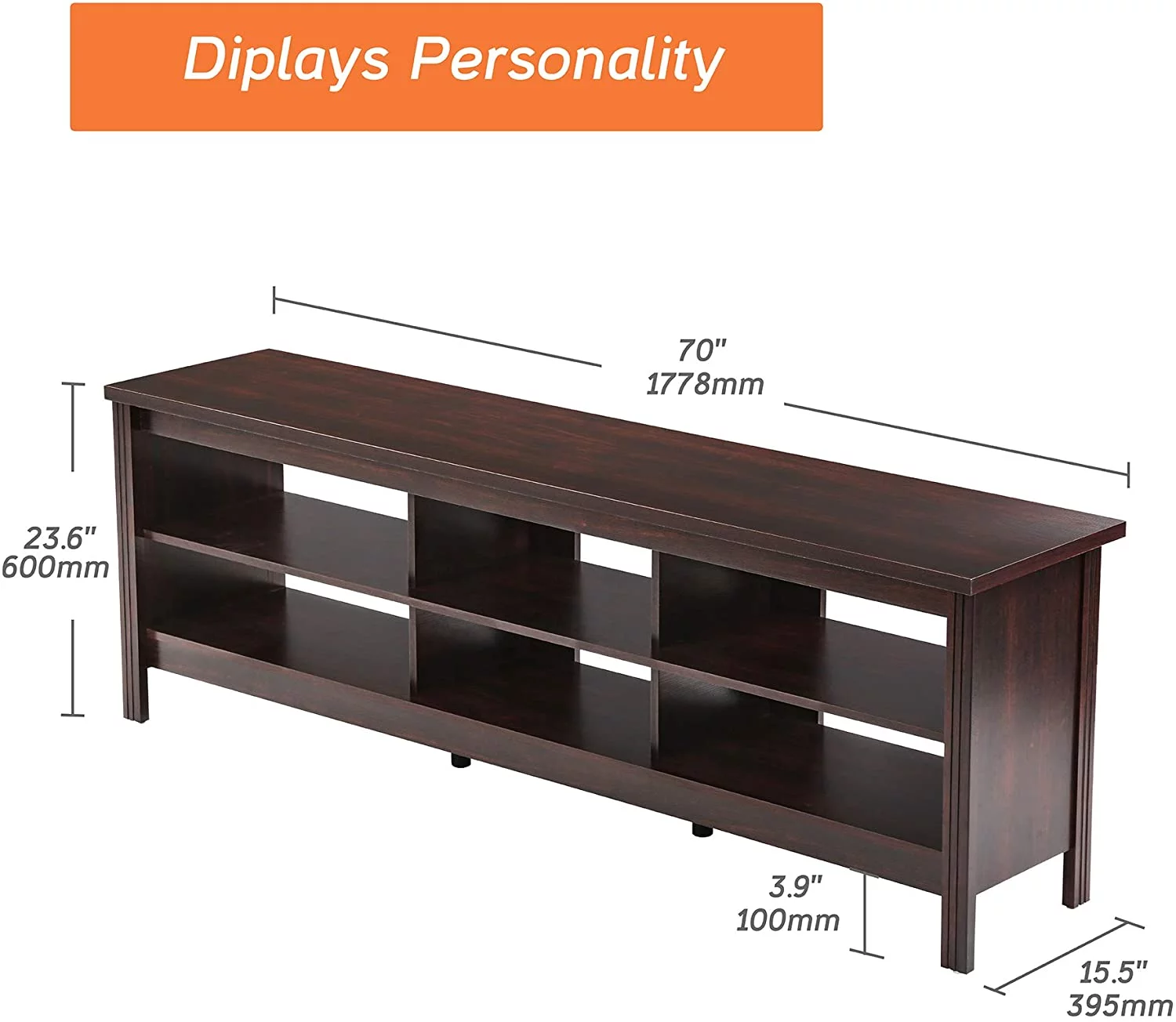 TV Stand for TVs up to 75 Inches  16 Color LED Entertainment Center for 80 inch TV Console Table with 6 Cubby  for Living Room Bedroom  70''