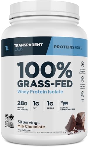 Transparent Labs Grass-Fed Whey Protein Isolate (30 Servings, Milk Chocolate) & Creatine HMB (30 Servings, Hawaiian Splash)