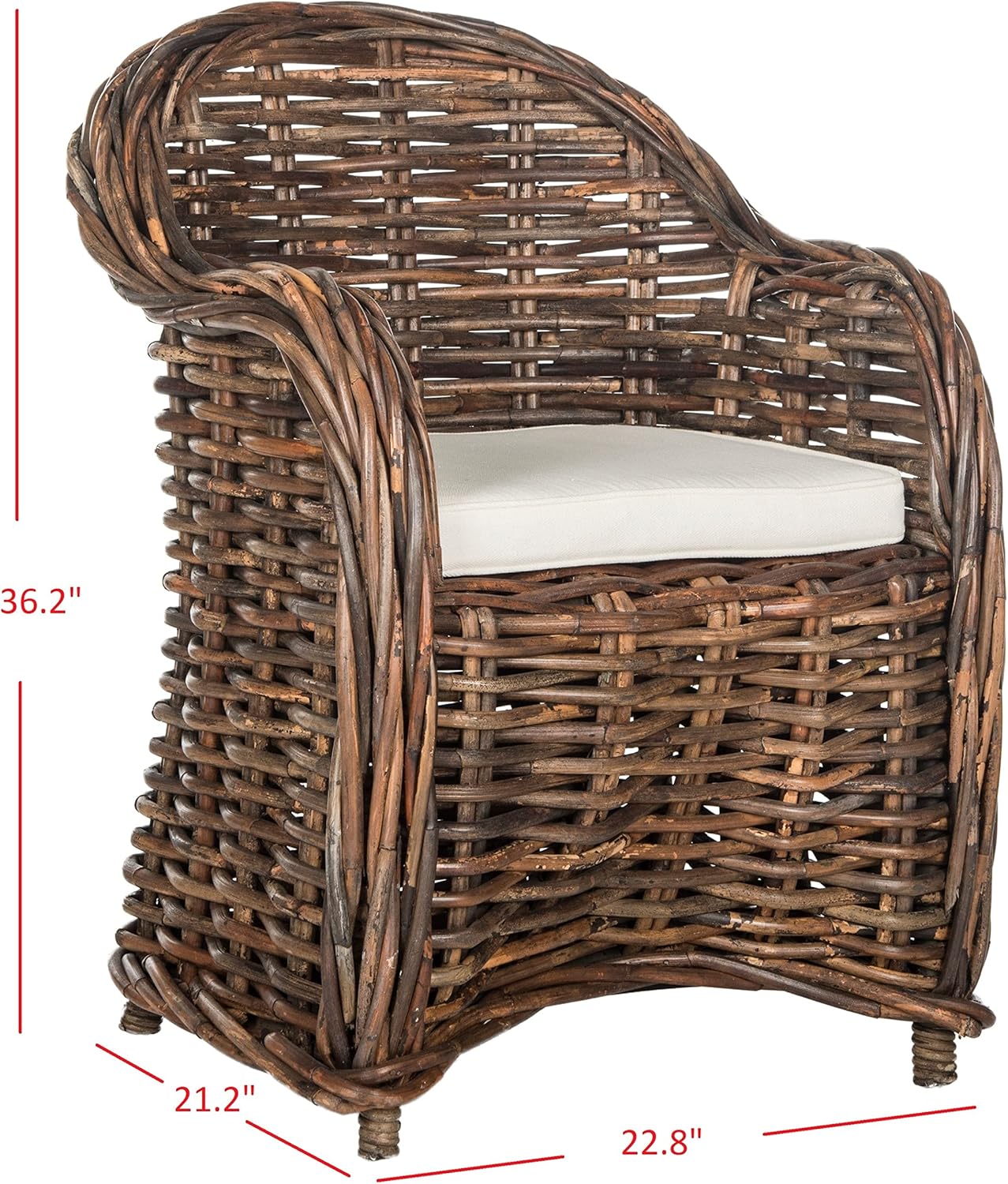 Safavieh Home Collection Nita Natural Wicker Club Chair, Standard