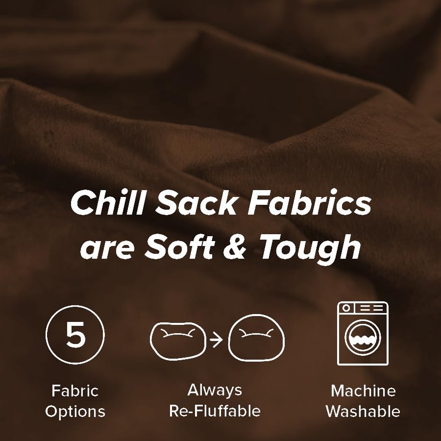 Chill Sack Bean Bag Chair - 5' Giant Memory Foam Lounge Chair with Soft Microfiber Cover – Cozy Furniture for Living Room, Dorm