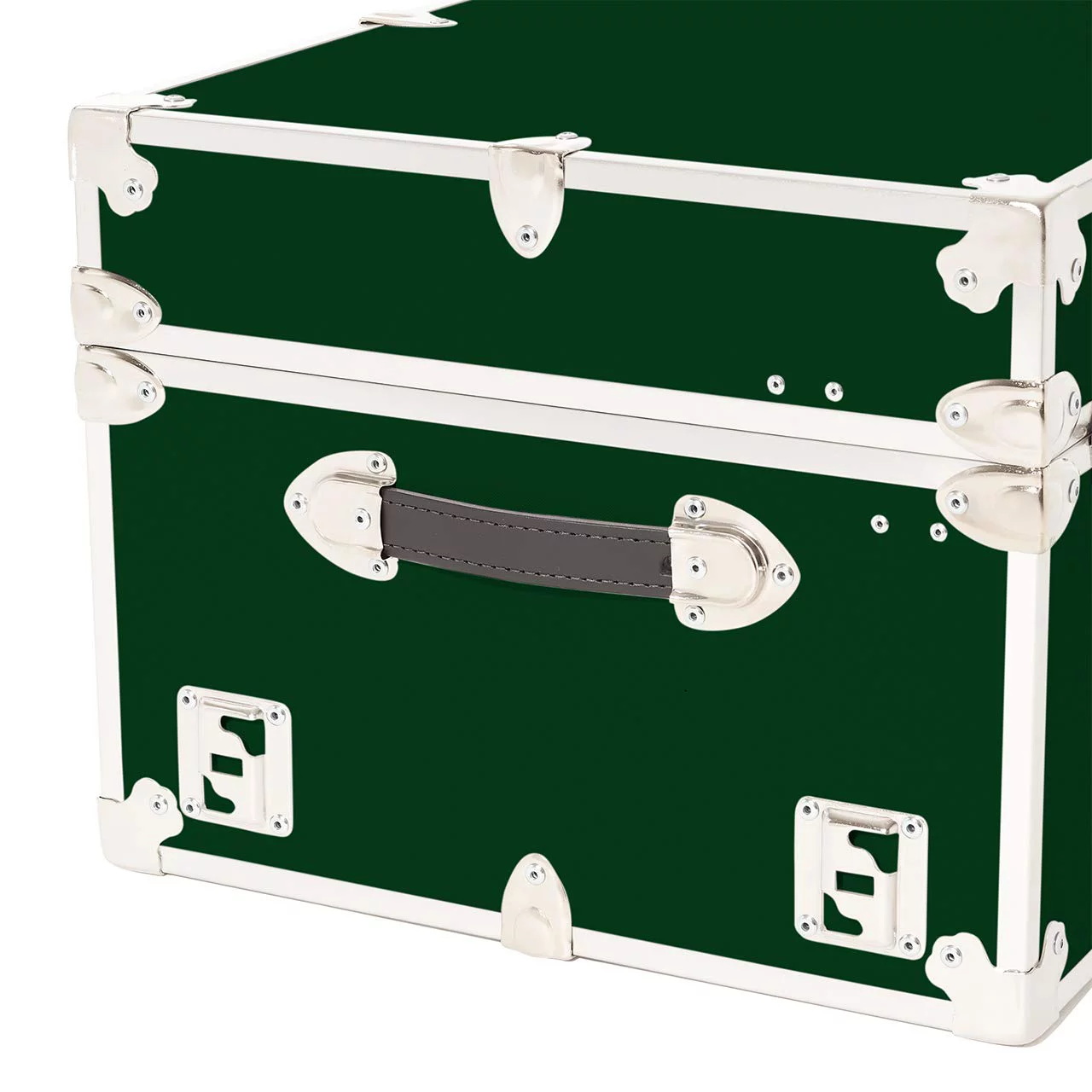 Rhino Trunk & Case Large Leather Embossed Vinyl Trunk, Summer Camp, College, Storage 32"x18"x14" (Forest Green)