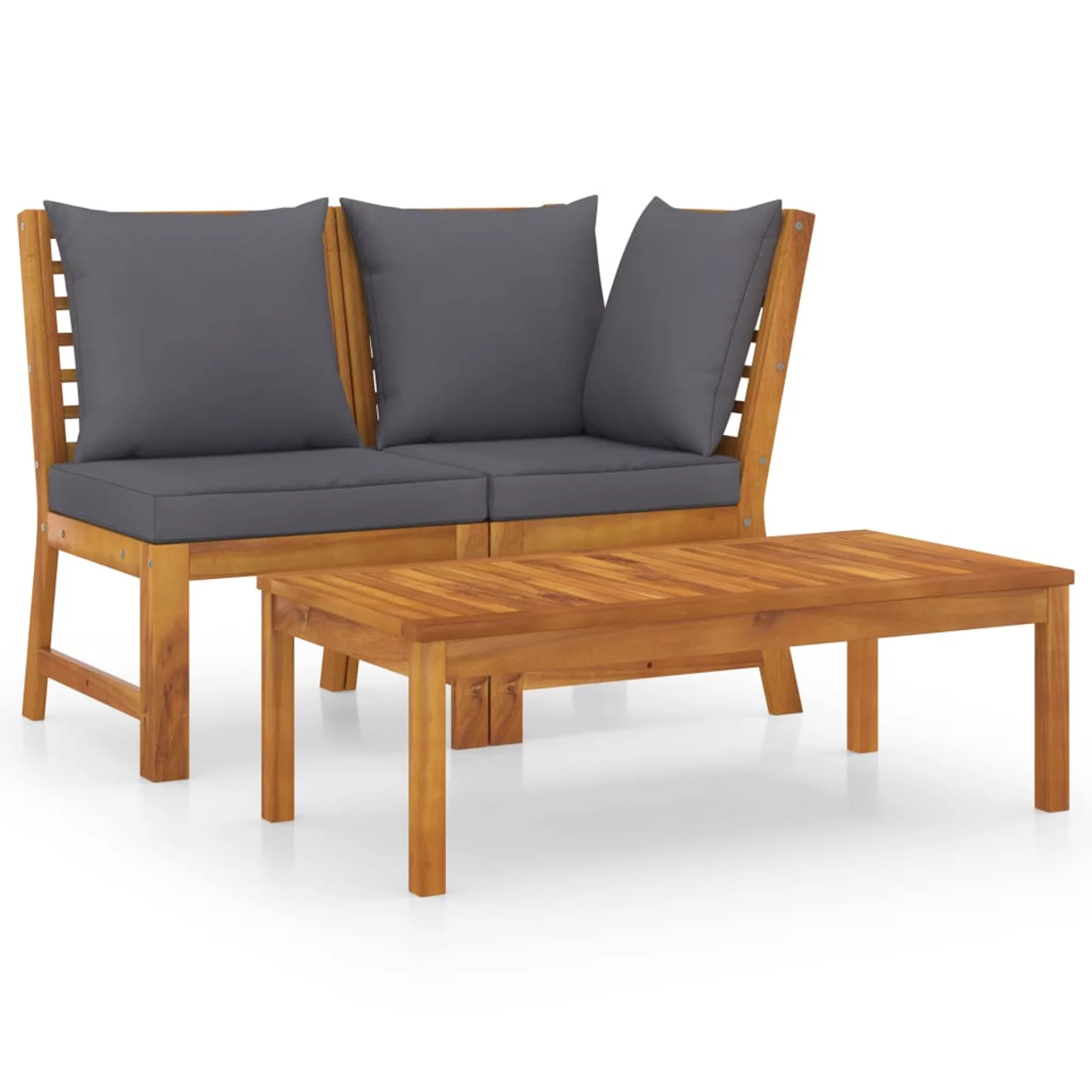 moobody 3 Piece Patio Lounge Set with Cushions Middle Sofa