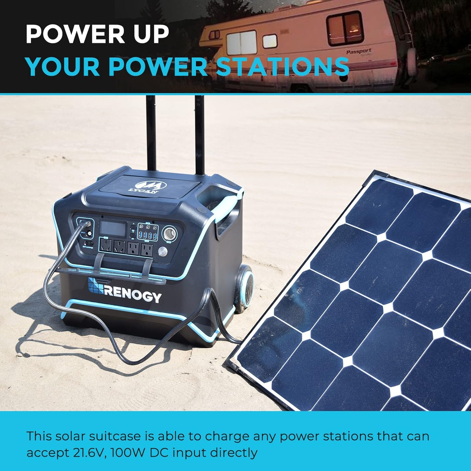 Renogy 200 Watt Off Grid Portable Foldable Solar Panel Suitcase Built-in Kickstand with Waterproof 20A Charger Controller, 200W-Waterproof