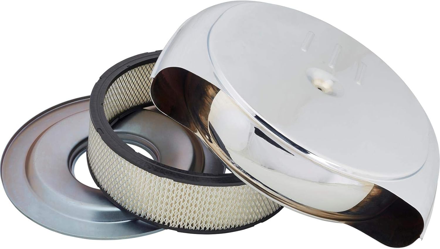 Retro Air Cleaner, Steel, 1951-56 Fits Cadillac/Fits Oldsmobile, Chrome