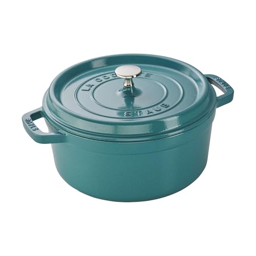STAUB Cast Iron Dutch Oven 5.5-qt Round Cocotte, Made in France, Serves 5-6, Black Matte