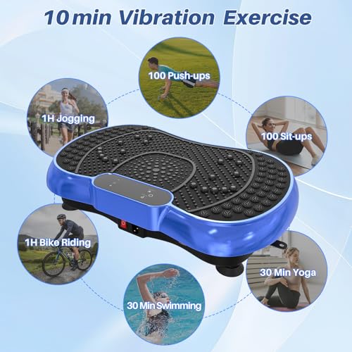 Vibration Plate Exercise Machine for Weight Loss – 100-Speed Platform with Bluetooth Speaker, Remote & Bands