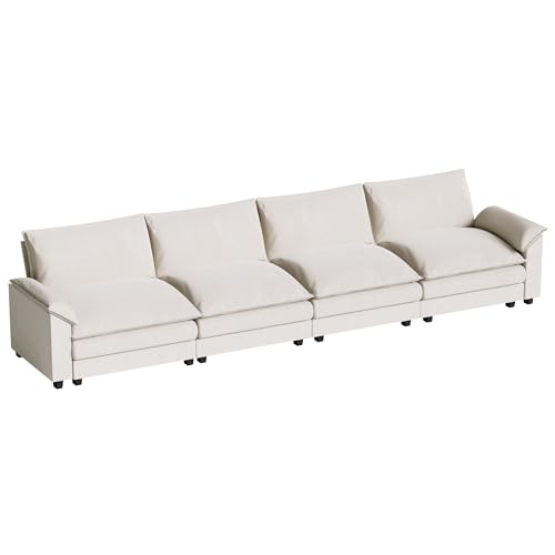 Homall 119" Modular Sectional Sofa, L Shaped Sofa Couch with Reversible Ottoman, DIY Combination Chenille Deep 3-Seat Cloud Couch for Living Room