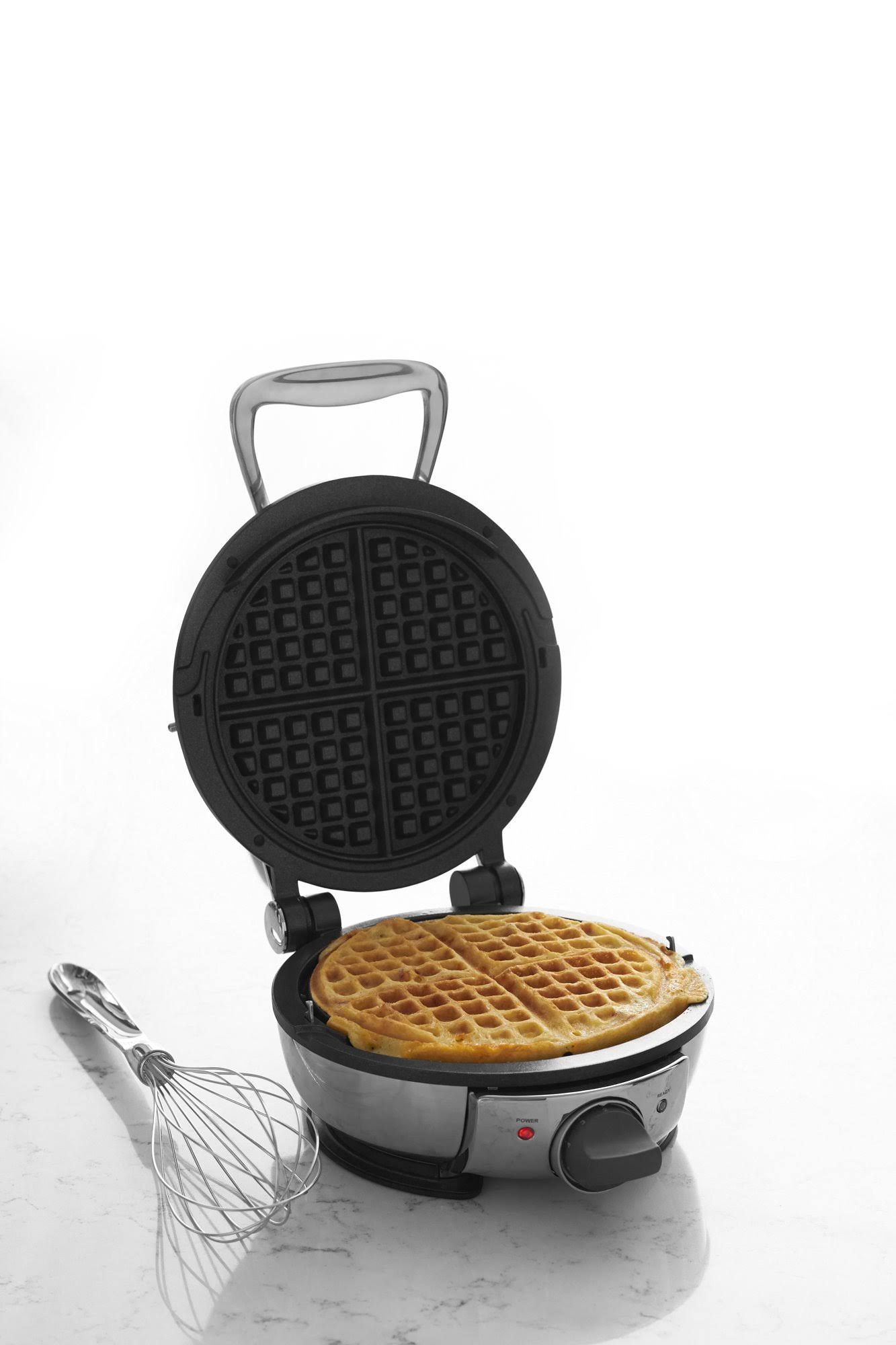 All-Clad 99012GT Stainless Steel Classic Round Waffle Maker with 7 Browning