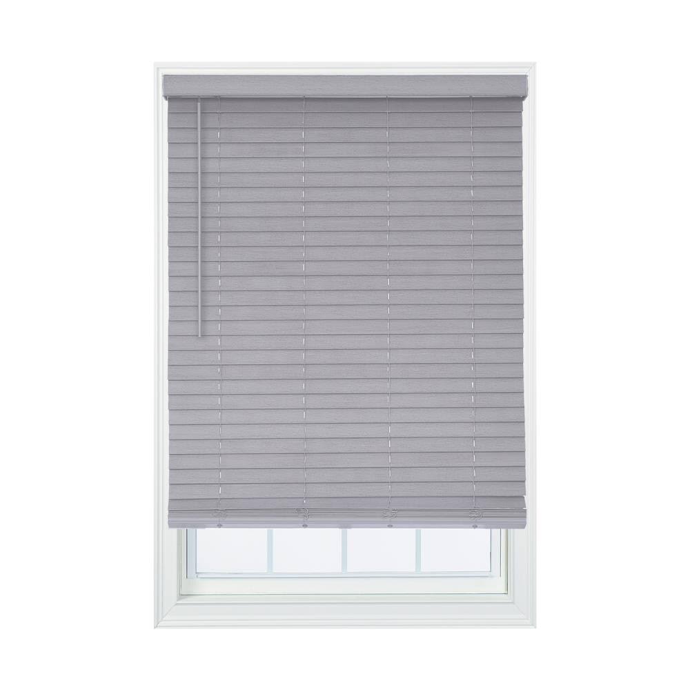 Allen + Roth 2-in Slat Width 42.25-in x 72-in Cordless Gray Faux Wood Room Darkening Horizontal Blinds | DFWDB4872-42.25