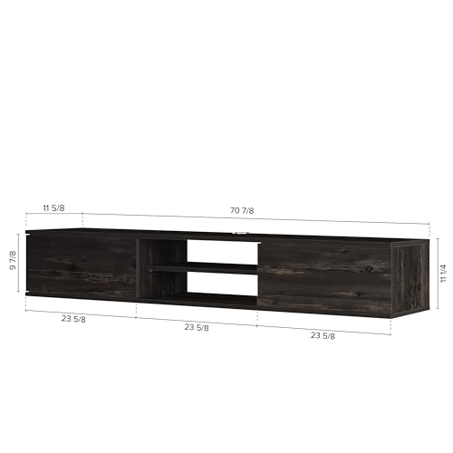 Atelier Mobili Floating TV Stand, 70 inch TV Stand for 75 inch TV, Floating TV Stand Wall Mounted, Floating Entertainment Center