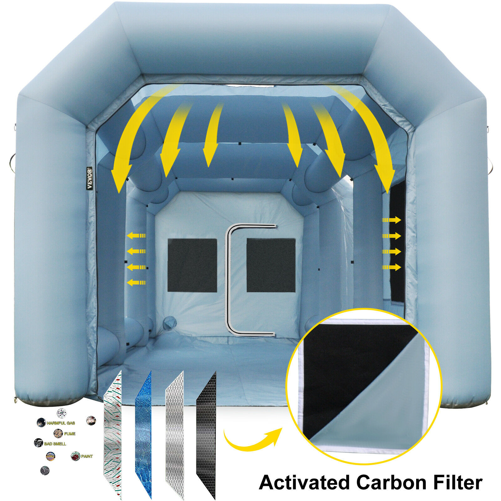 Painting Tent Workstation Inflatable Spray Paint Booth 30x20x13FT with 2 Blowers 950W and 350W