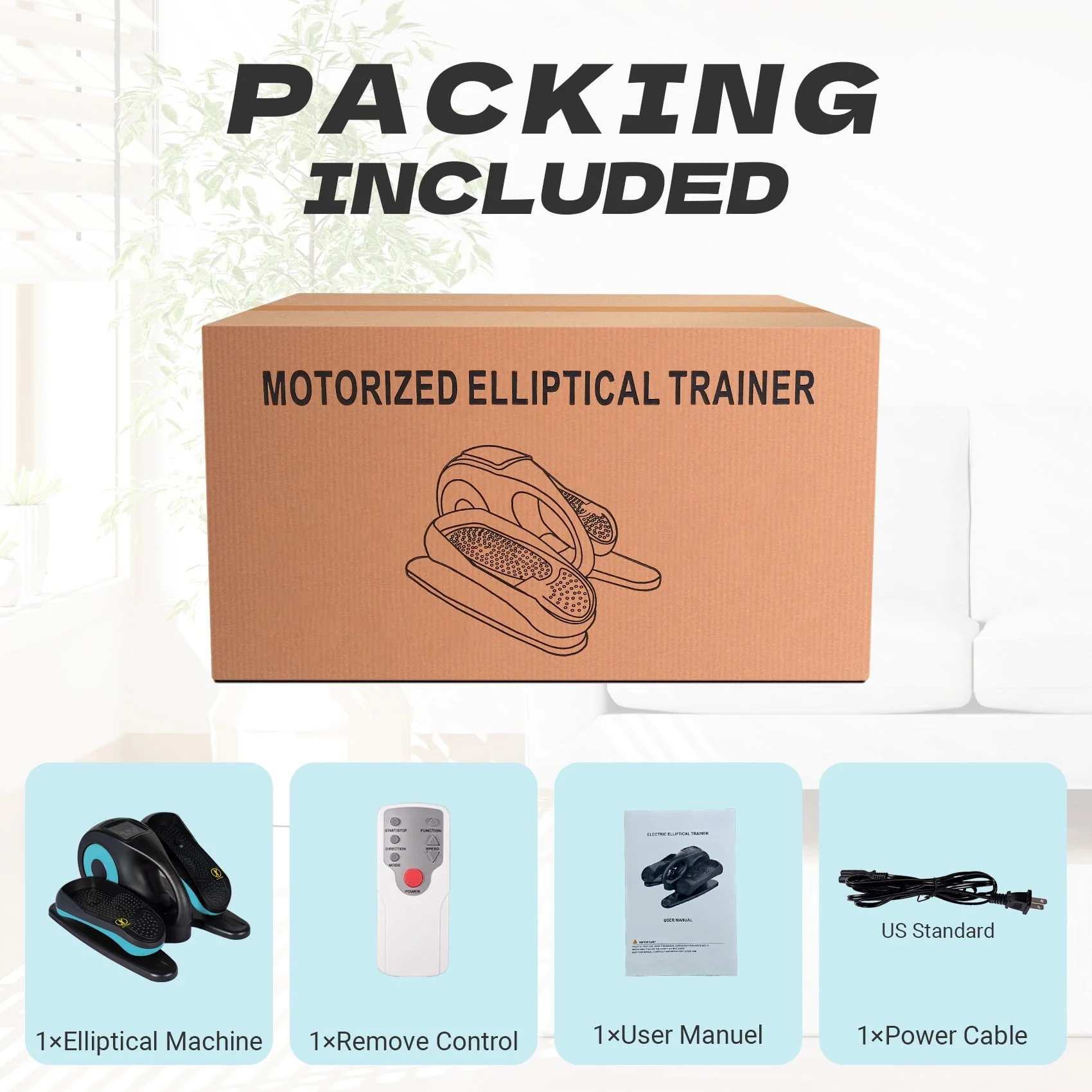PROHIKER Under Desk Elliptical Machine for Home, Under Desk Bike Pedal Exerciser Electric Seated Elliptical