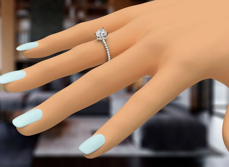 2.00 Ct Brilliant Heart Shaped Diamond Bridal Rings Solid 950 Platinum