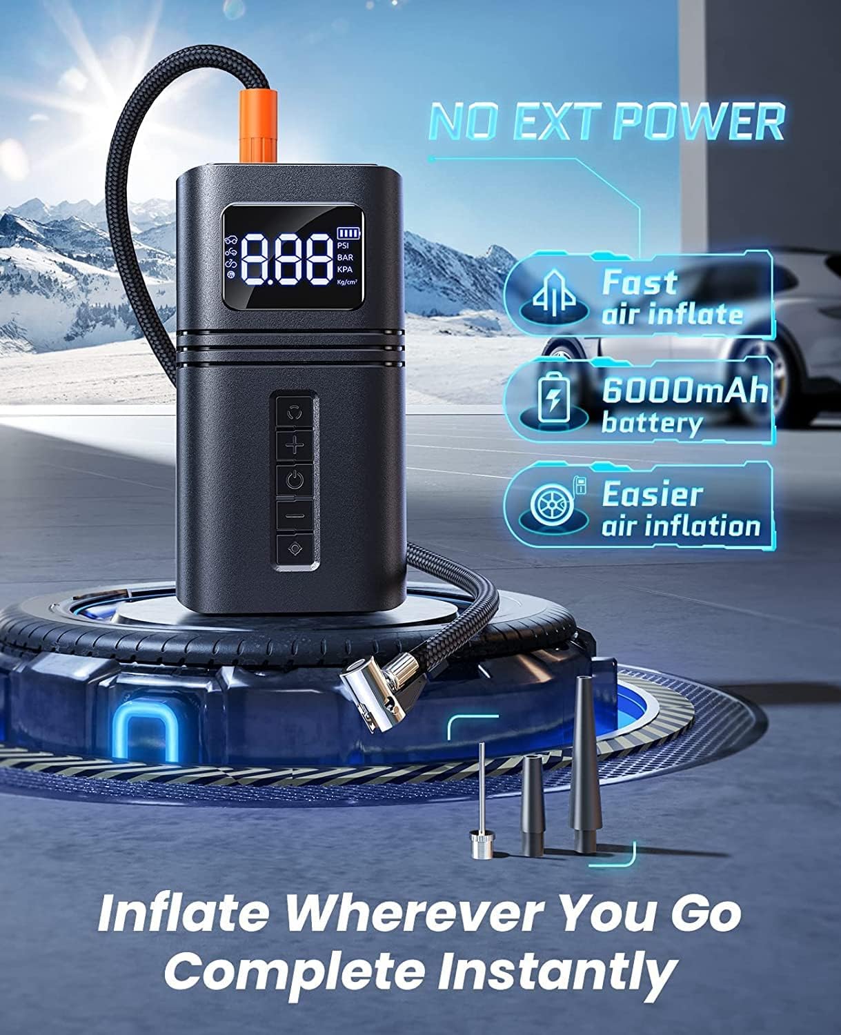 RYSEAB Tire Inflator Portable Air Compressor for Car Tire