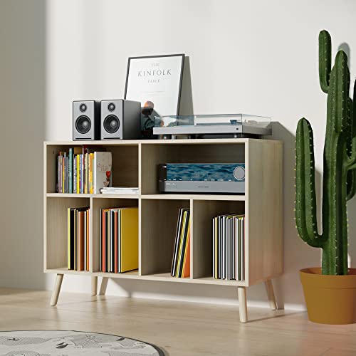 Cozy Castle Record Player Stand, Turntables Stand with Vinyl Record Storage Holds up to 350 Albums, Record Stand Table for Bedroom, Living Room