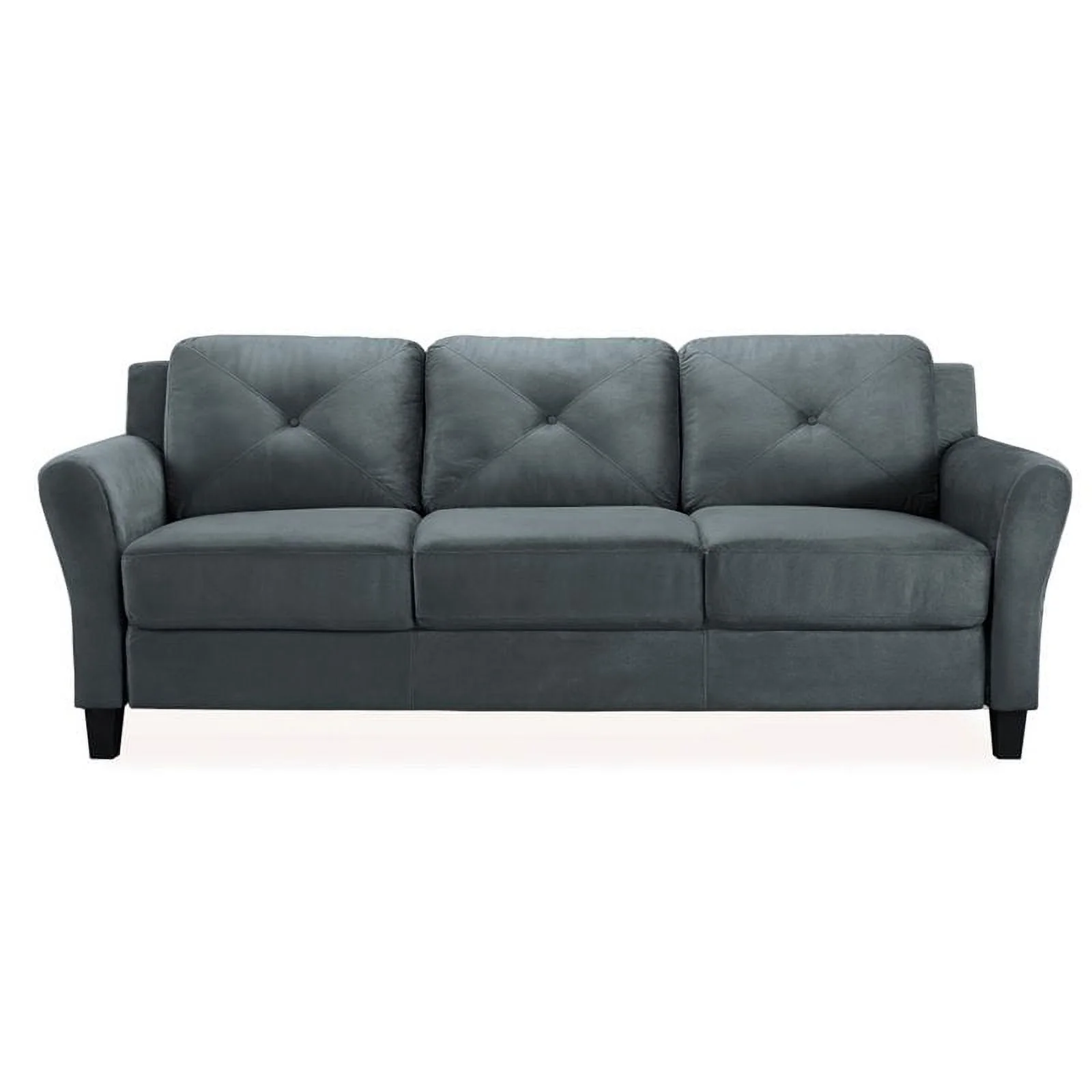 Hawthorne Collections 18.5" Contemporary Microfiber Sofa in Dark Gray