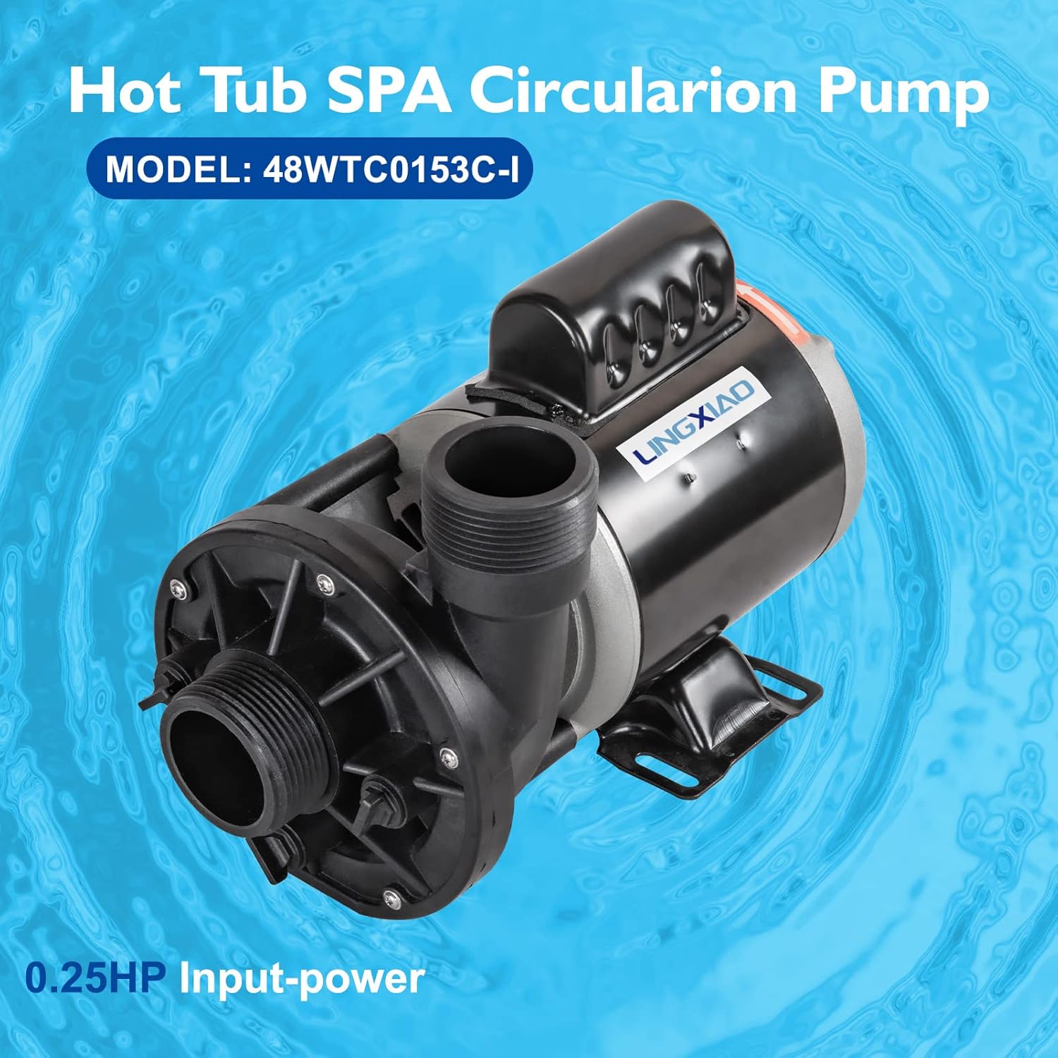 SPA Circulation Pump, Single Speed Hot Tub Circulating SPA Pump for Replacement OEM Mode, 0.25HP (115V or 230V), 1.5"Port (Model: 48WTC0153C-I)