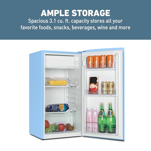 West Bend Mini Fridge with Freezer Retro-Styled for Home Office or Dorm