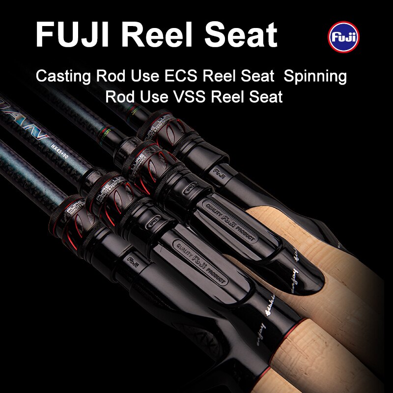 PURELURE Single Section Rod All Fuji SIC Guide Rings Mandarin Fish Rod Sea Bass Rod  Cork Handle Toray T1100G Cloth