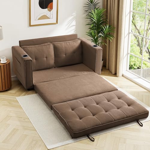 Loveseat Sleeper Sofa Bed for Living Room - Modern Comfy Convertible Futon Couches- Folding Couch Bed for Small Spaces