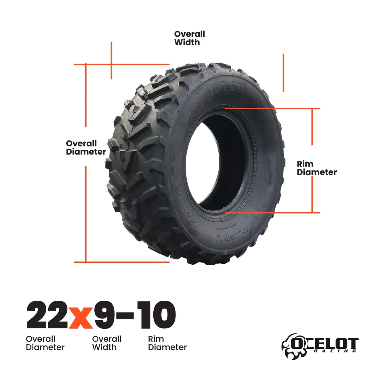 22 x 9 - 10 Ocelot P367 ATV Tire