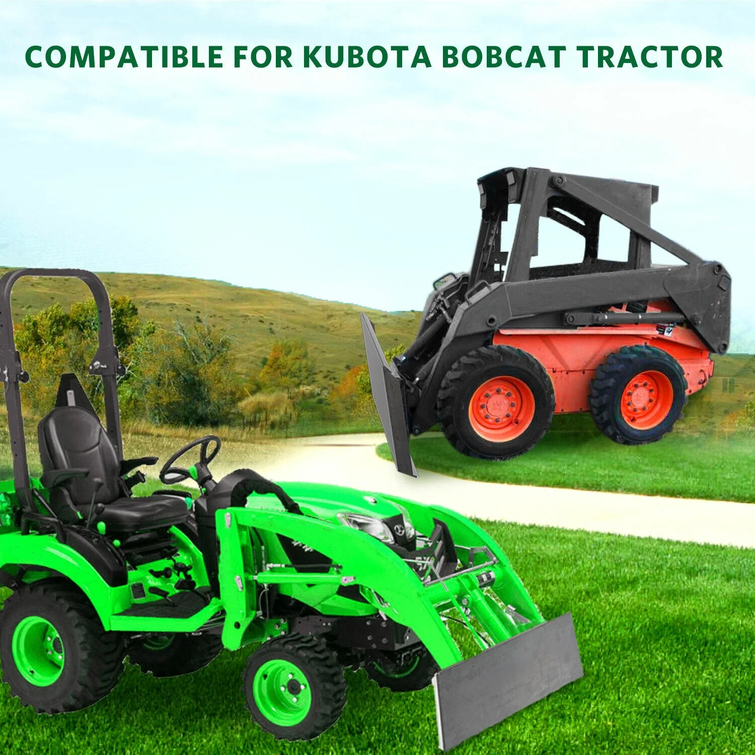 Ledkingdomus 3/8" Quick Tach Attachment Mount Plate Skid Steer Hitch Steel Front Loader Plate Universal for Kubota & Bobcat Skid Steers&Tractors