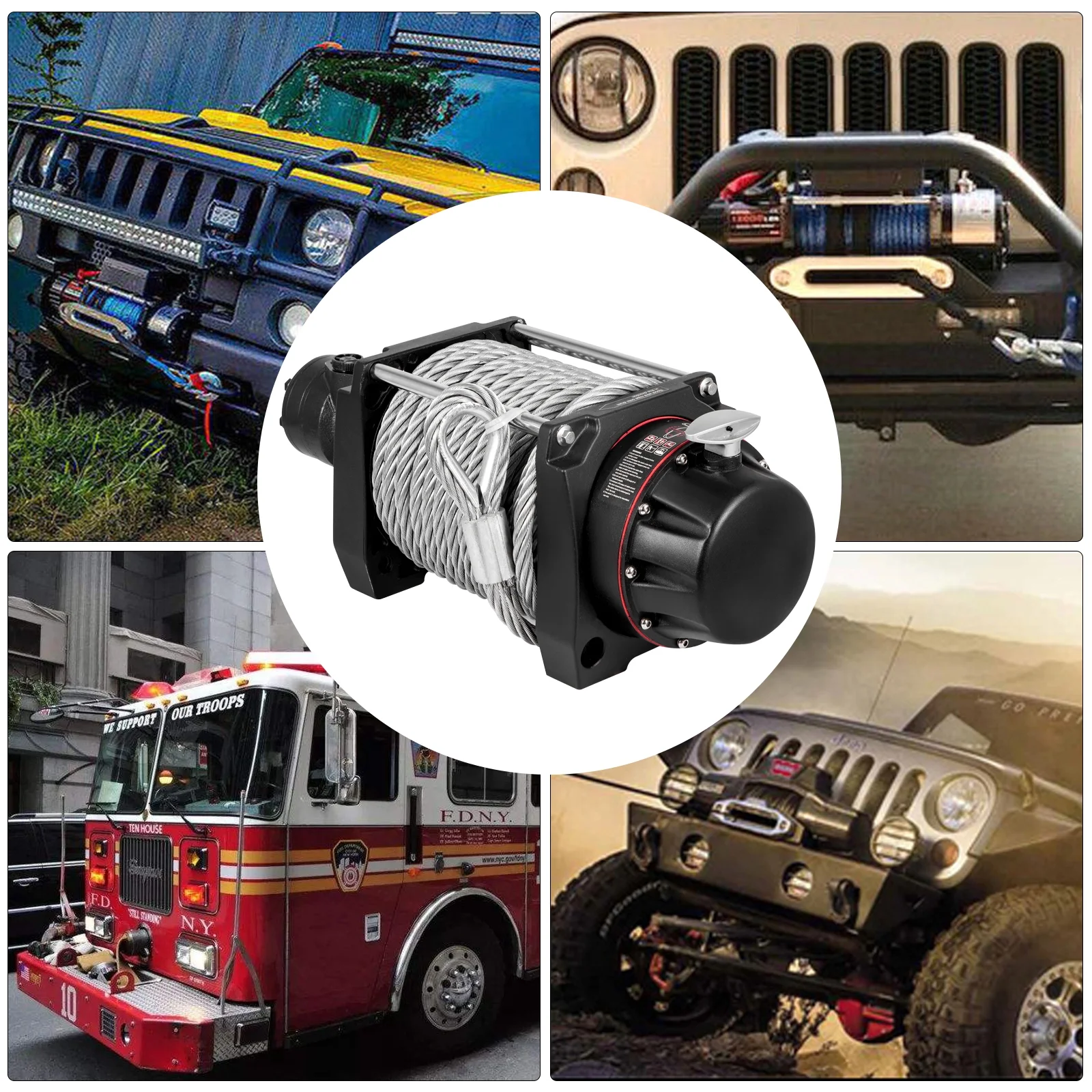 BENTISM Hydraulic Winch, Anchor Winch 20000lbs, Steel Cable Drive Winch for Towing