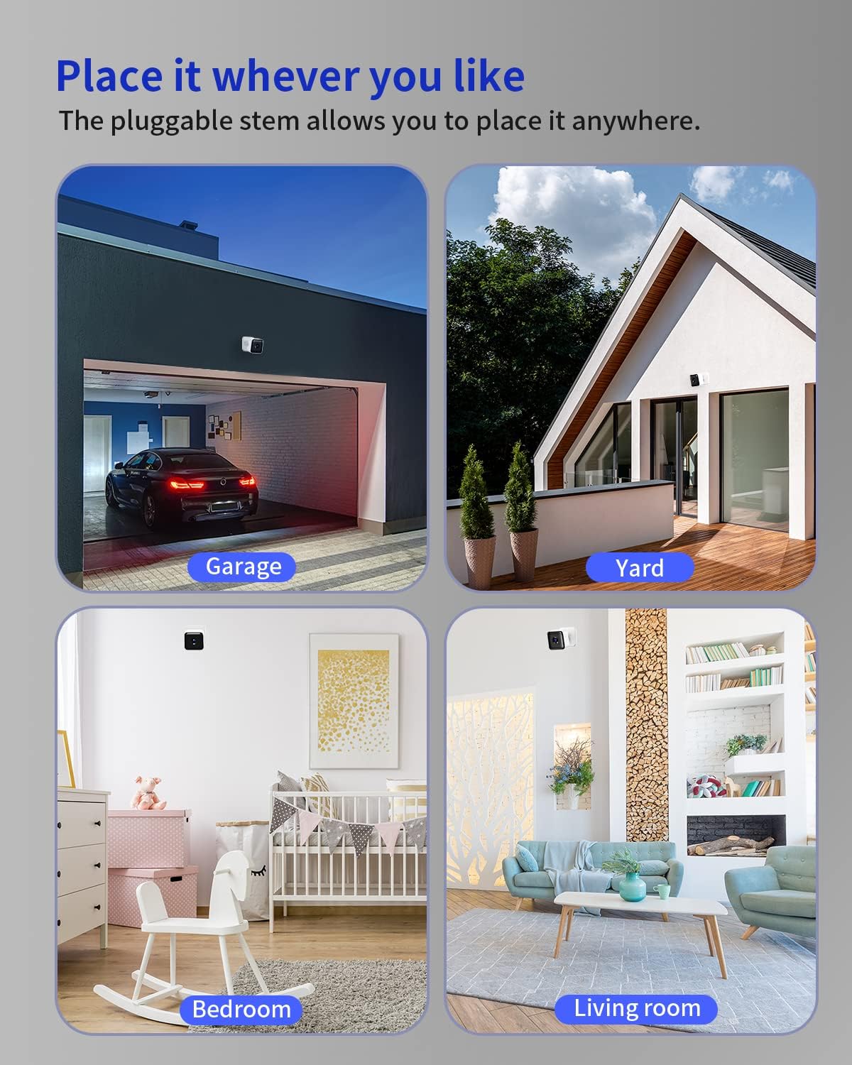 Indoor Cam 1080P FHD Wi-Fi Smart Home Security Camera with Night Vision, 2-Way Audio, Motion Detection, for Baby/Pet/Nanny/Elderly