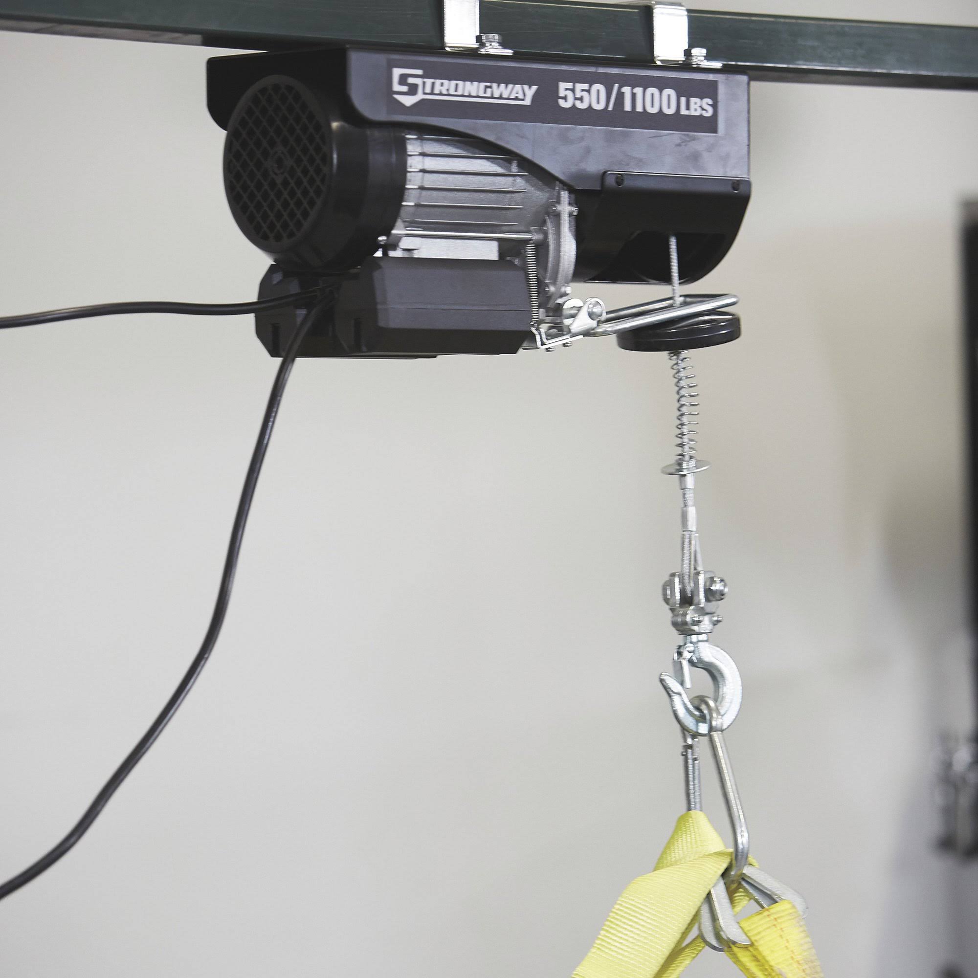 Strongway Electric Cable Hoist - 550-Lb. Single Line Capacity, 1100-Lb. Double Line Capacity, 38ft./19ft. Lift