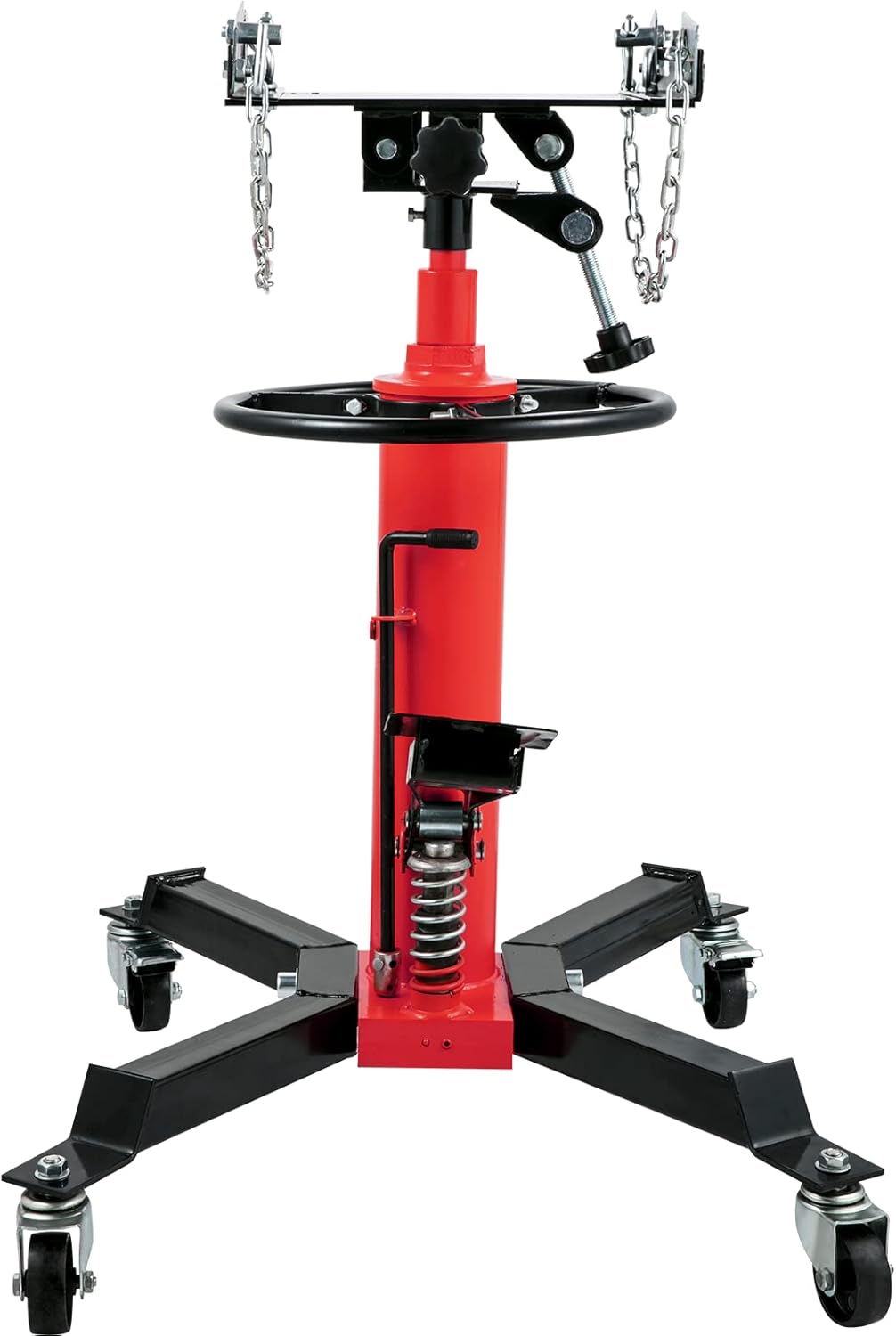 VEVOR Transmission Jack,1/2Ton/1100lbs Capacity Hydraulic Telescopic Transmission Jack, 2-Stage Floor Jack Stand with Foot Pedal, 360° Swivel Wheel
