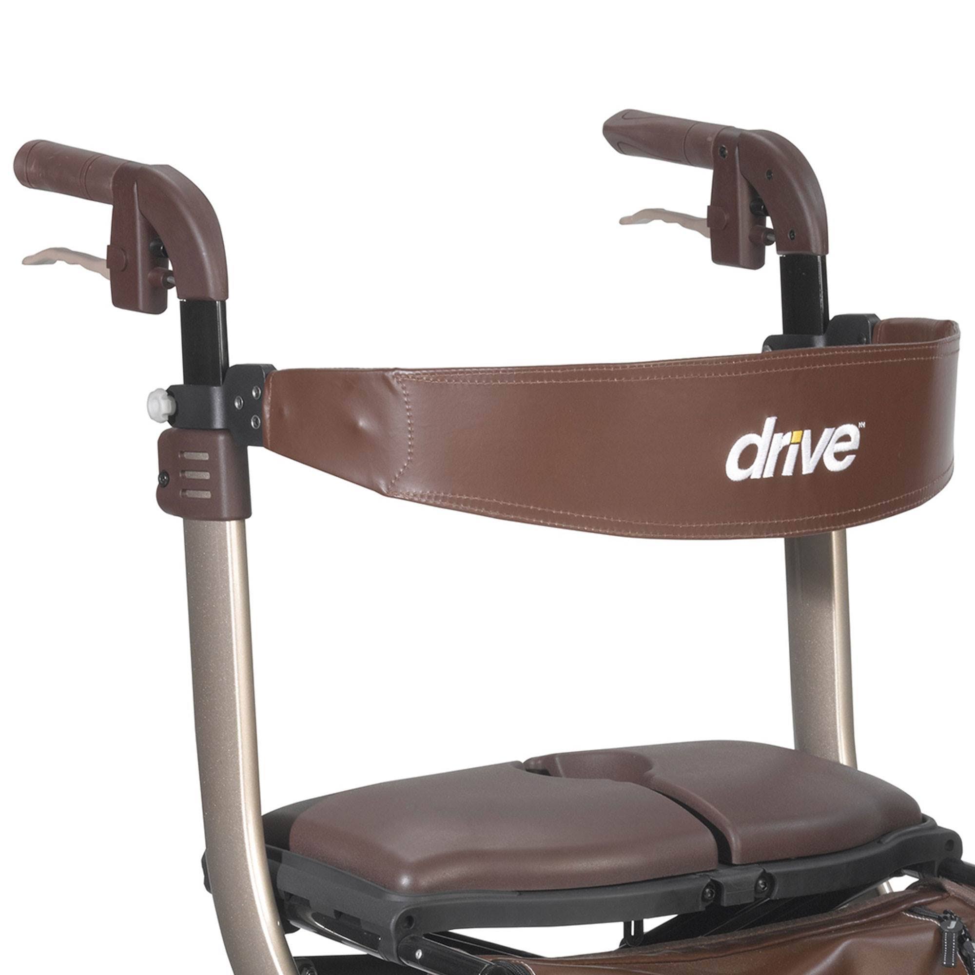 Drive Medical Nitro DLX Euro Style Rollator Rolling Walker, Brown