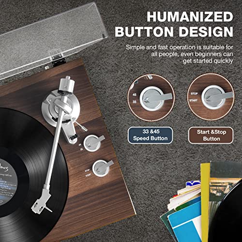 Turntables Belt-Drive Record Player with Wireless Output Connectivity