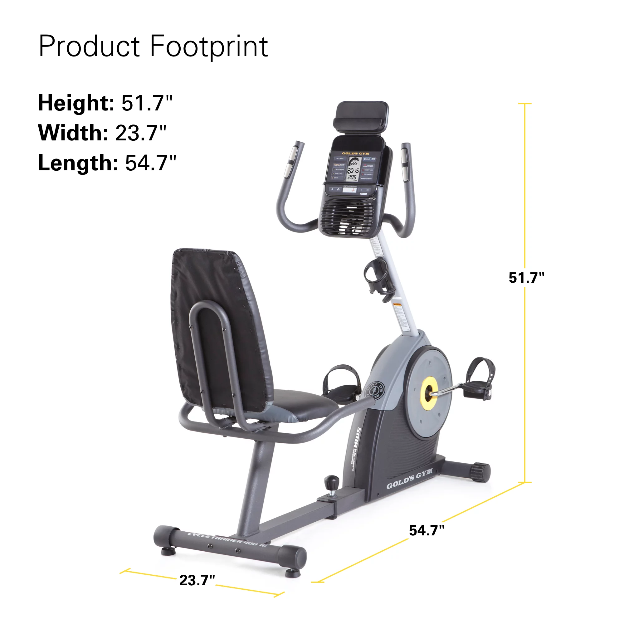 Gold's Gym Cycle Trainer 400 Ri Recumbent Exercise Bike, iFit Compatible