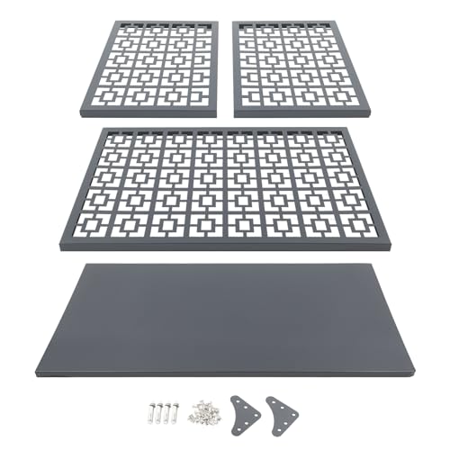 Ageanbri Aluminum Alloy Air Conditioner Freestanding Louvered Space Divider Air Conditioner Fence Outdoor Metal Privacy Fence Cover for Different