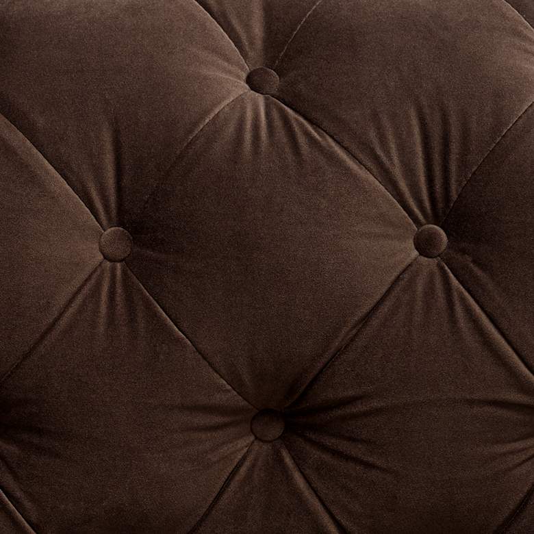 Jules 90"W Chocolate Brown Velvet Tufted Chesterfield Sofa