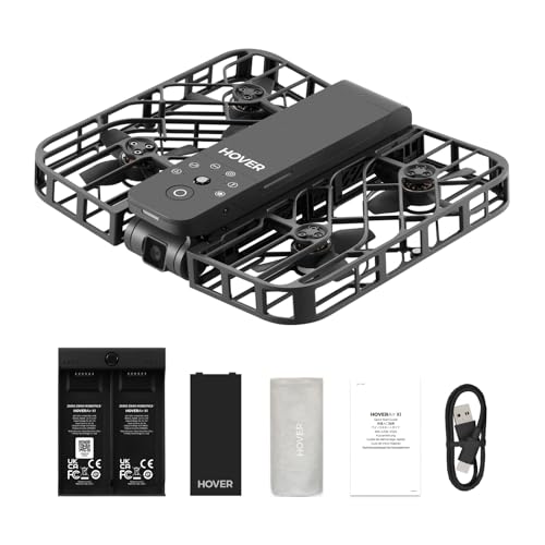 X1 Drone with Camera, Self-Flying Camera Drone with Follow Me Mode, Foldable Mini Drone with HDR Video Capture, Palm Takeoff