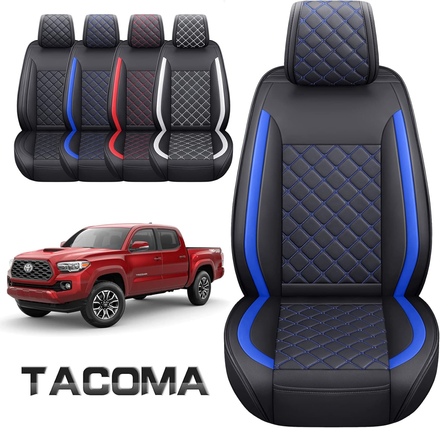 Tomatoman Car Seat Covers Customized for 2005-2022 Toyota Tacoma Double Cab TRD Off-Road Sx Package Nightshade Edition Pickup Truck