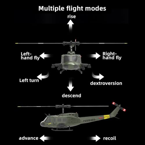 RC Helicopter for Adult, UH-1 Huey Remote Control Helicopter C032 1/48 Scale 2.4G 6CH RC Airplane Model