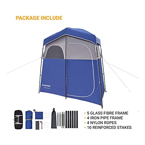 KingCamp Shower Tent, Portable Privacy Tent Outdoor Camping 1/2 Room Toilet Tents with Shower Bag & Dressing Room for Travel Beach Tailgate