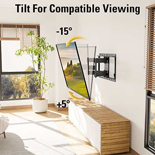 Mounting Dream TV Wall Mount for 32-65 Inch TV, TV Mount with Swivel and Tilt, Full Motion TV Bracket with Articulating Dual Arms, Fits 16inch Studs