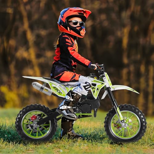 Kids dirt bike - 49cc Dirt Bikes Gas Mini Bike Kids Motorcycle, Upgrade Pit Bike Mini Motorcycle for kids, Off Road Tires, Front Rear Disc Brakes