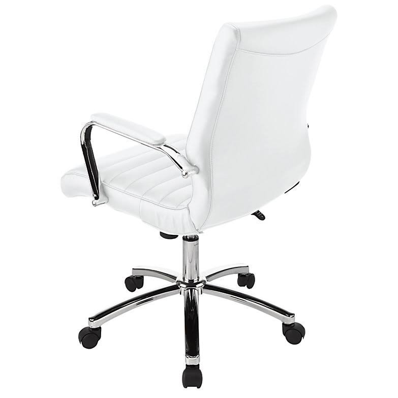 Realspace Modern Comfort Winsley Leather Mid-Back Chair, White