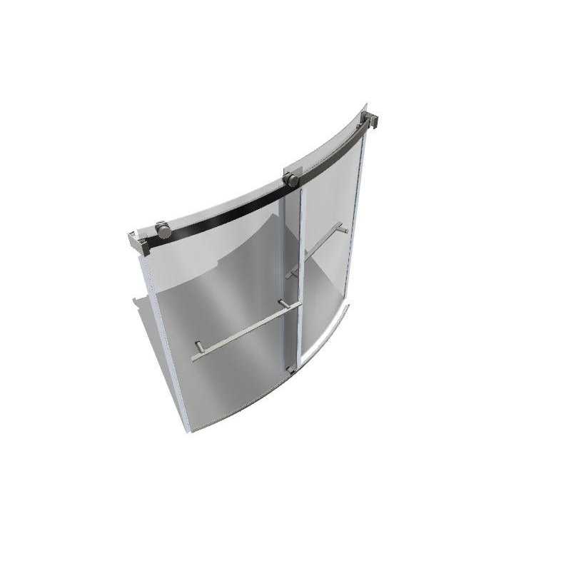 American Standard Elevate Brushed Nickel 58-in to 58-1/2-in x 59.96-in Framed Sliding Soft Close Bathtub Door AM00837400.295