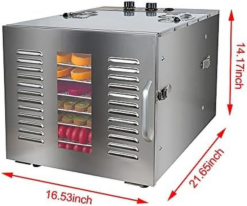 Food Dehydrator,10 Trays Digital Stainless Steel Dehydrator 1000W Meat Dehydrator Jerky Dryer For Food Meat Herbs Fruit Vegetable