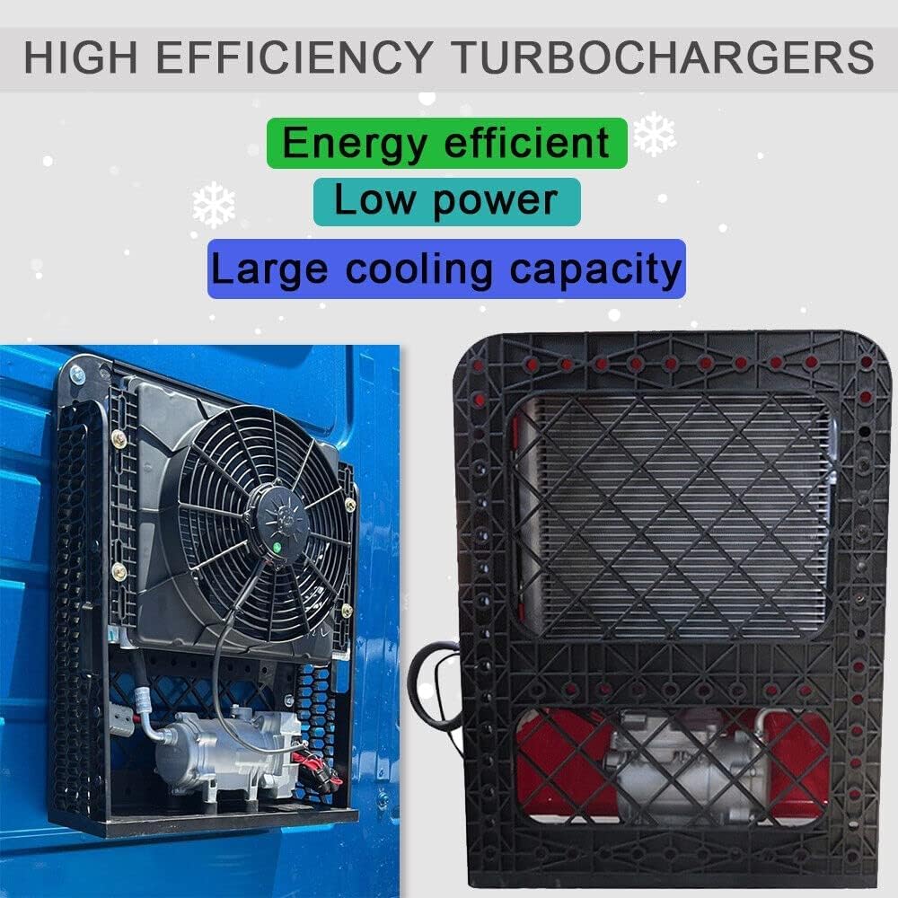 RVpligo DC 12V Air Conditioner, Truck Air Conditioner, Electric Energy Truck Cab Split Air Conditioner for Trucks, RVs, Semi Trucks, Forklifts, Cranes